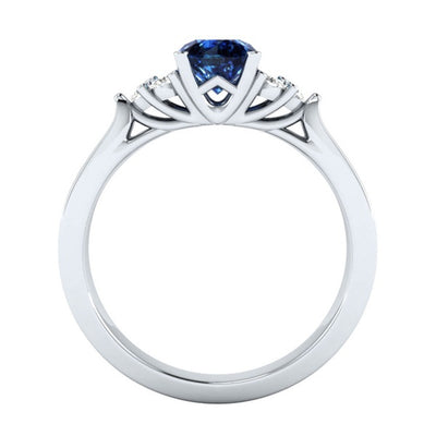 Anillo de Compromiso Zafiro Incrustado en Plata 925 - Diseño Princesa Europeo - Image 4
