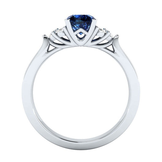 Anillo de Compromiso Zafiro Incrustado en Plata 925 - Diseño Princesa Europeo - Image 4