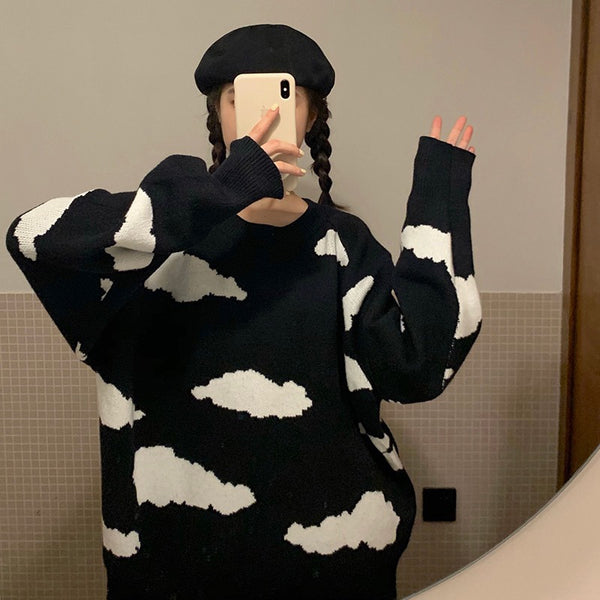 Suéter Estampado de Nubes Adorable