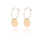 Womens Fashion Dorado color Wafer Charm Stud Earrings Dorado