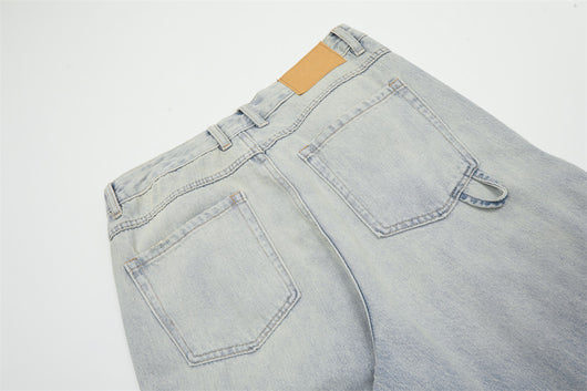 Overol Denim Claro para Hombre con Múltiples Bolsillos y Corte Recto Ancho - Image 21