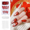 Uñas Postizas Estilo Chino Rojo Brillante - Parches de Manicura Artística