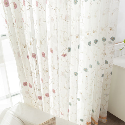 Mosquitero Decorativo con Bordado Floral para Ventanas - Image 5