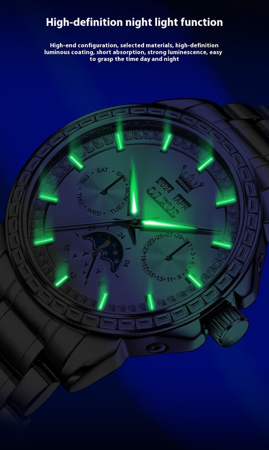 Reloj Automático Mecánico para Hombre con Incrustaciones de Diamantes - Image 15
