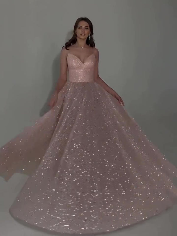 Vestido de Noche Escotado con Lentejuelas