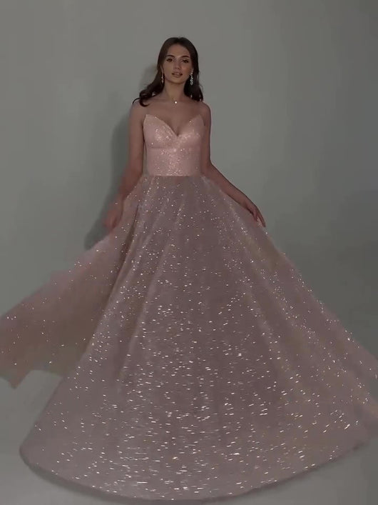 Vestido de Noche Escotado con Lentejuelas