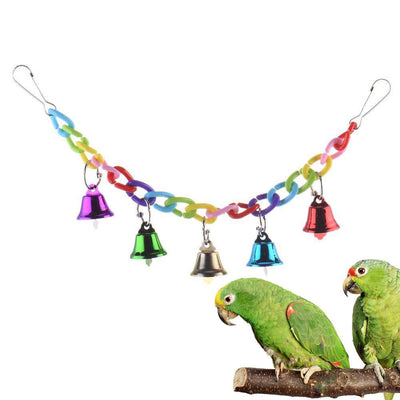 Multi-color wooden ladder bird toy with colorful beads, designed for parrots and other birds to climb and play in their cage. - Image 5