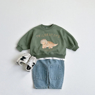 Sudadera Infantil con Dinosaurio de Dibujos Animados Coreano - Image 10