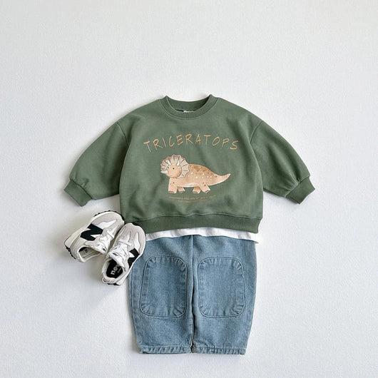 Sudadera Infantil con Dinosaurio de Dibujos Animados Coreano - Image 10