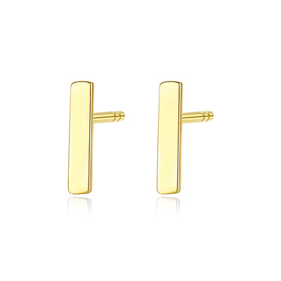 Aretes T Minimalistas en Oro 14K