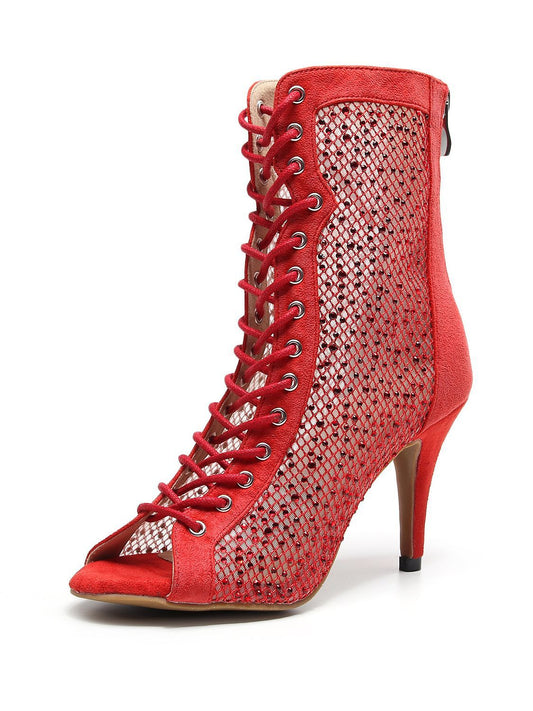 Tacones Altos Hueco Rojo para Baile Latino de Verano - Image 2