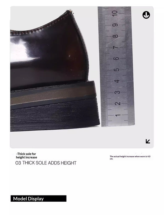 Zapatos de Cuero Bicolor con Suela Gruesa para Hombre - Casual y Profesional - Image 26