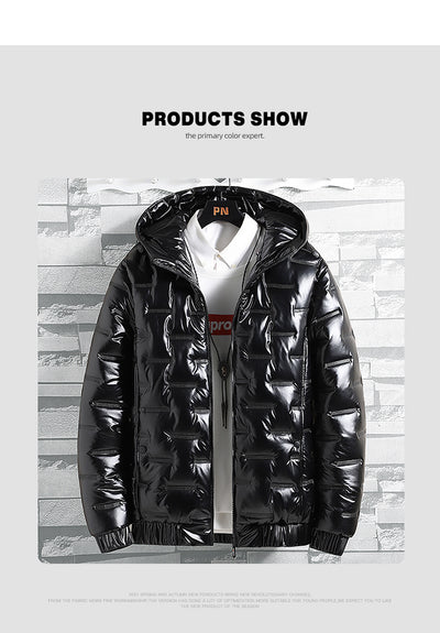 Chamarra de Invierno para Hombre con Capucha y Acabado Brillante - Image 8