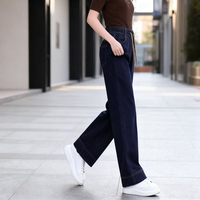 Pantalones Vaqueros Rectos de Cintura Alta con Forro Polar y Pierna Ancha - Image 23
