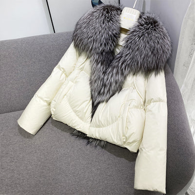 Chaqueta Corta de Plumón de Pato Blanco Premium - Image 6