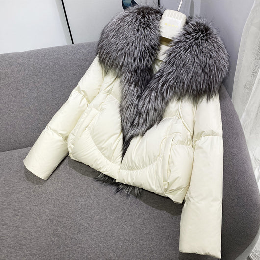 Chaqueta Corta de Plumón de Pato Blanco Premium - Image 6