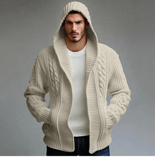 Cardigan Tejido Trenzado para Hombre - Estilo Europeo y Americano - Image 10