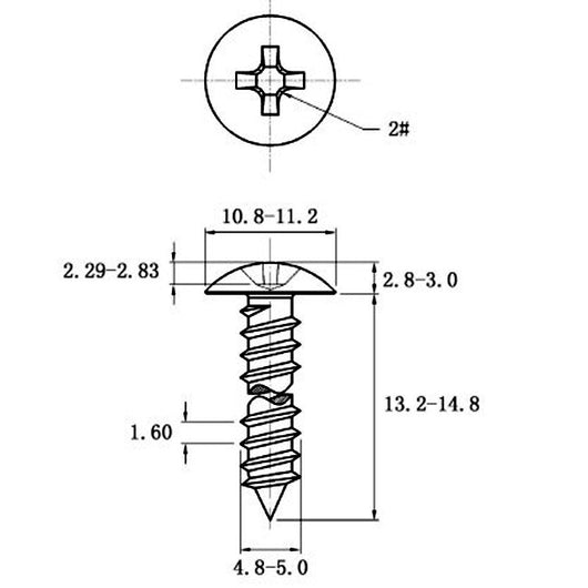 Tornillo Autorroscante de Acero Inoxidable Cabeza Ancha Tipo Champiñón - Image 51
