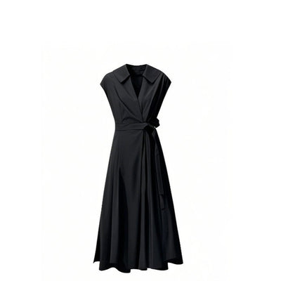 Vestido Camisero Ajustado de Algodón con Pliegues Simétricos y Corte Vertical - Image 5