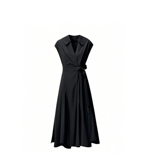 Vestido Camisero Ajustado de Algodón con Pliegues Simétricos y Corte Vertical - Image 5
