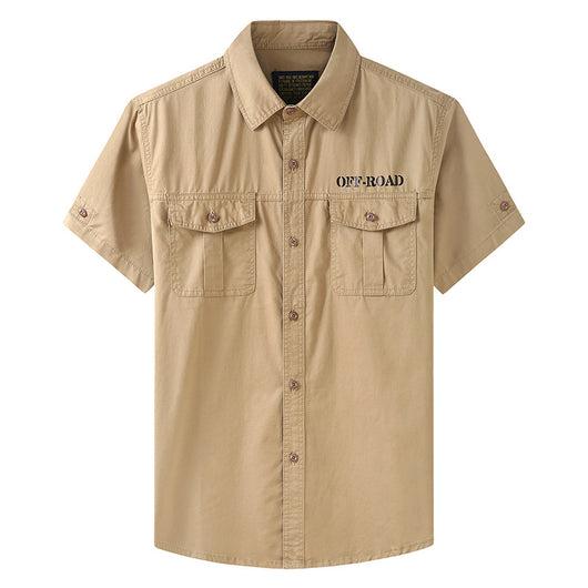 Camisa Casual de Algodón Hombre - Corte Relajado con Solapa Estilo Workwear - Image 7