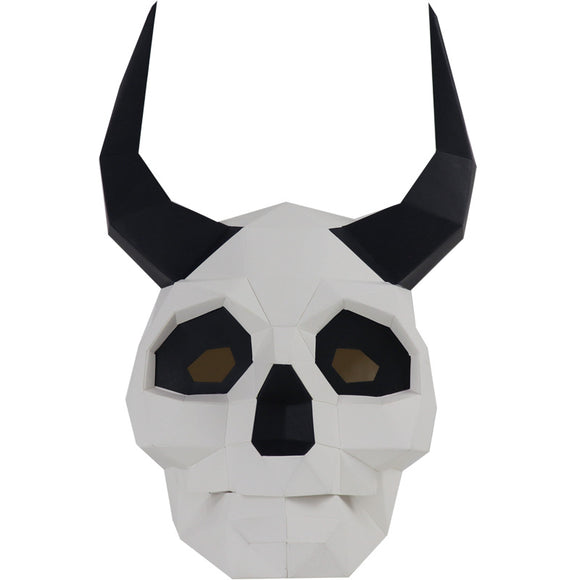 Máscara de Calavera Demonio de Papel para Disfraces DIY - Versión Nueva Halloween
