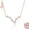 Colar de Doze Constelações S925 Prateado Colar Moderno Europeu e Americano Banhado a Ouro Rosé Corrente Clavícula Ouro Rosé Peixes