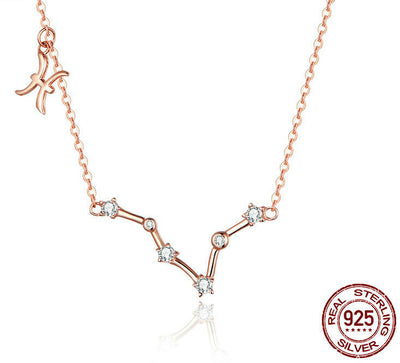 Collar Constelaciones Zodiacales Plata 925 Baño Oro Rosa - Image 5