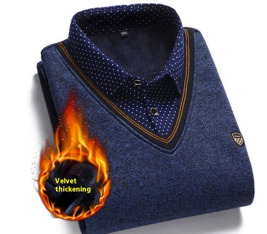 Suéter para Hombre con Cuello Falso de Dos Piezas - Image 14