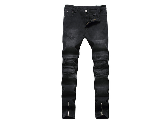 Pantalones Vaqueros Motociclista para Hombre con Roturas y Cierre Lateral - Image 4