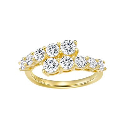 Anillo de Plata 925 Doble Capa con Diamantes de Imitación y Diseño Abierto - Image 7