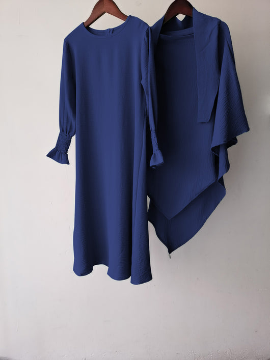 Vestido Liso con Cuello Redondo y Volantes Ondulados - Image 12