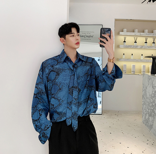 Camisa Azul Clásica de Manga Larga para Hombre - Image 3