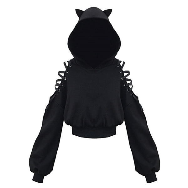 Sudadera Negra con Tirantes al Hombro - Image 10