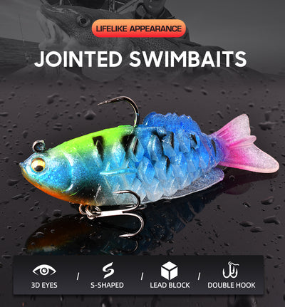 Señuelo de Silicona Ultrasuave Articulado con Cabeza Jig - Dark Sleeper para Pesca de Bajo - Image 8