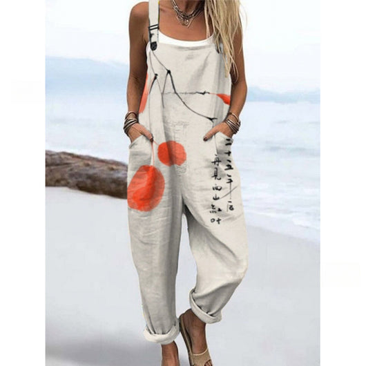 Pantalón Casual de Tiro Alto con Tirantes y Estampado Digital - Image 11