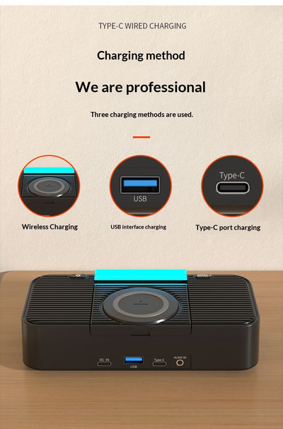 Lámpara Nocturna Inteligente con Carga Inalámbrica y Parlantes Bluetooth Duales - Image 26