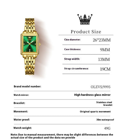 Reloj de Cuarzo Elegante Cuadrado Versátil para Mujer - Image 9