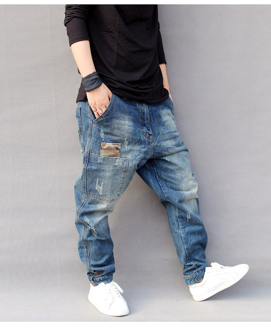 Pantalones Casuales Holgados con Múltiples Bolsillos - Jeans Lavados Talla Grande - Image 3