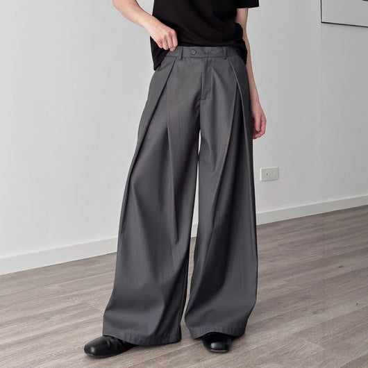 Pantalones Holgados Drapeados Hasta el Piso para Hombre