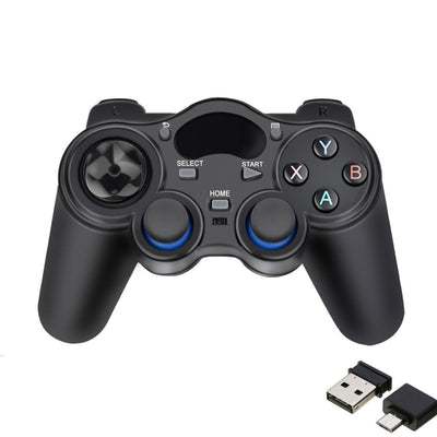 Black wireless gamepad with dual analog joysticks, D-pad, and colorful A, B, X, Y action buttons. - Image 3