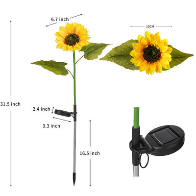 Lámpara Solar Decorativa Girasol Triple para Jardín y Exteriores - Image 8