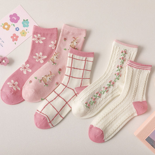 Calcetines Japoneses con Diseño Floral Kawaii para Mujer - Image 17