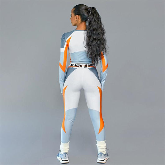 Traje Deportivo Compresión Estampado para Fitness - Image 3