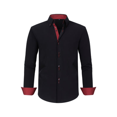 Camisa Hombre Estiramiento Cuádruple con Lunares y Bloques de Color - Image 20