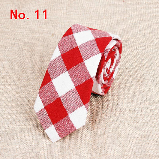 Corbata de Algodón a Cuadros para Hombre - Image 23
