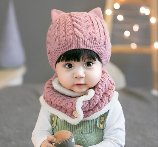 Conjunto Gorro y Babero de Lana Gruesa Trenzado - Image 9