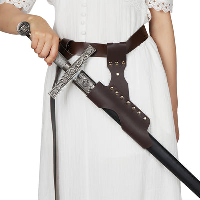 Cinturón de Cuero Pirata con Soporte para Espada y Daga - Image 10