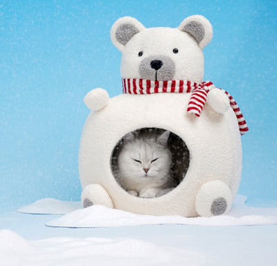 Casa Cama Térmica para Mascotas - Diseño Oso Polar 4 Estaciones - Image 9