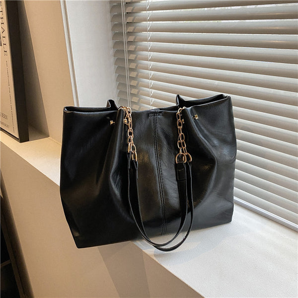 Bolsa Tote de Gran Capacidad con Cadena de Hombro - Diseño Suave Premium